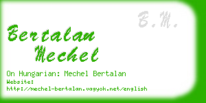 bertalan mechel business card